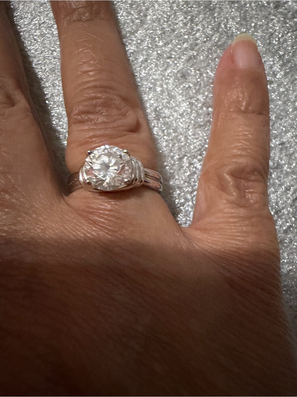 Brilliant Clear Stone Stirling Silver-926 Ring for Women